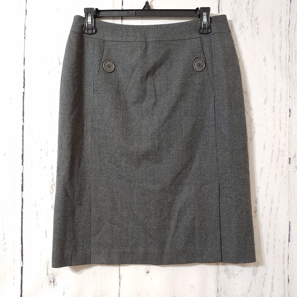 Talbots Gray Wool Straight Skirt 6